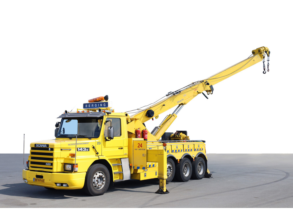 Scania  T143 E V8 8X4 Wrecker Rotator Falkom Century 151.603 km! UNIEK!!