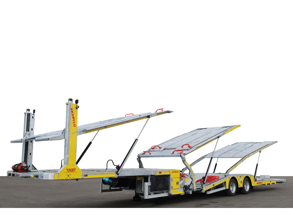 AKSOYLU  AKT2 6-Car Transport 2x Winch Remote Lift Axle SAF TPMS NIEUW!! Direct leverbaar!! Trailer