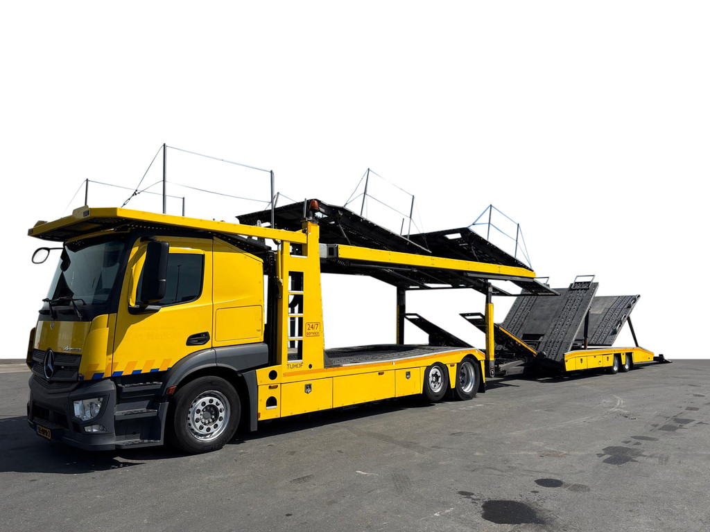 Mercedes-Benz  ACTROS 2443 Tijhof 8 lader 2 x Winch 3 x 2019 !!!! 1e eigenaar Autotransporter