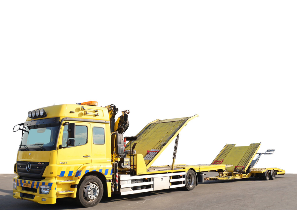Mercedes-Benz  AXOR 1824 6 Pers Voll Luft Kran FASSI F135A.23 Airco 5 Car Autotransporter